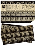 ''The 3 Stooges Moving Picture Machine'' Made by Pillsbury Farina -- Unassembled Cardboard Slide Projector Includes All 56 Slides From ''Movie Maniacs'' -- A Few Slides Damaged, Else Very Good